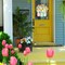 Spring Flower Door Sign Easter Bunny Decor Hello Spring Decorations Welcome Sign for Front Door Colorful Wooden Hanging Decorations for Home Indoor Outdoor Farmhouse